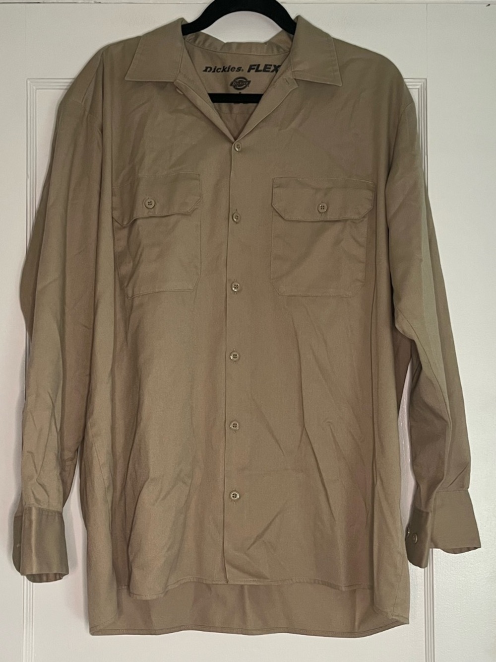 Dickies FLEX Beige Work Shirt Men's Large